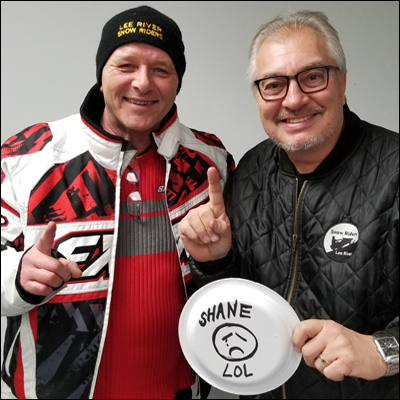 Glen (left) and Myles send out a shout-out to Shane